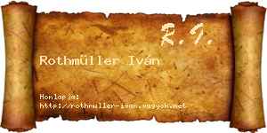 Rothmüller Iván névjegykártya